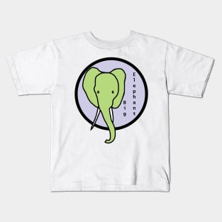 Portrait of Big Elephant in a Circle Kids T-Shirt